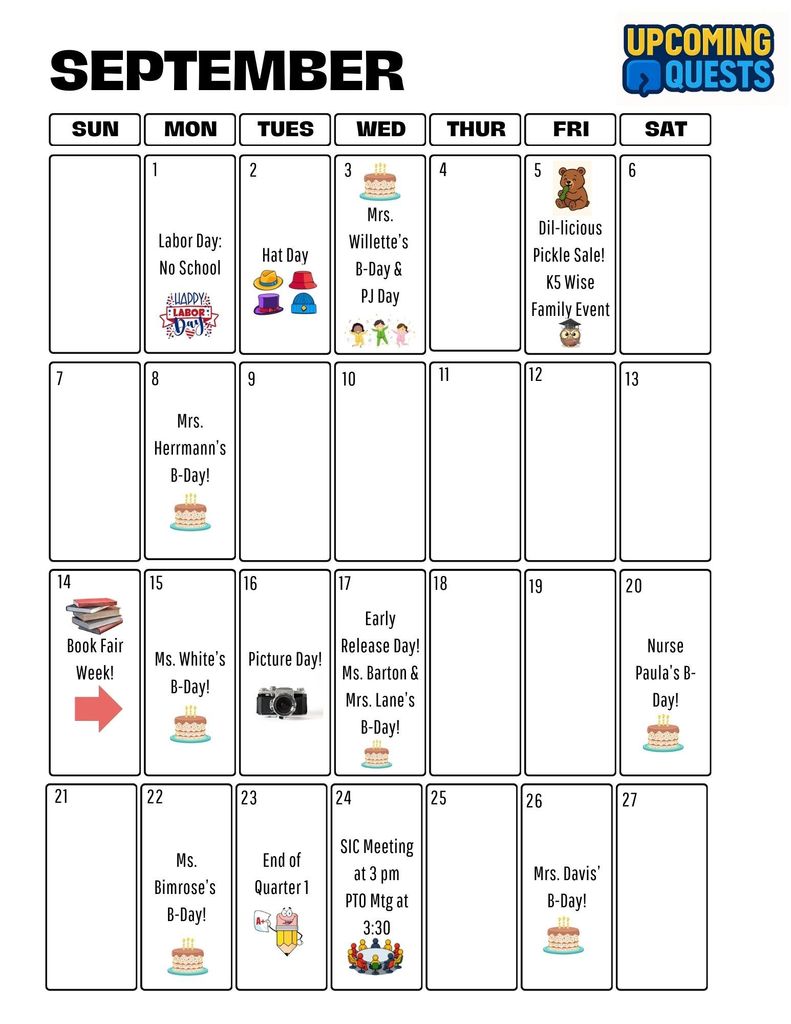 September Calendar
