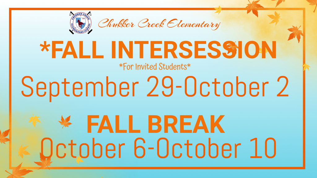 Fall break and intersession flyer with leaves falling