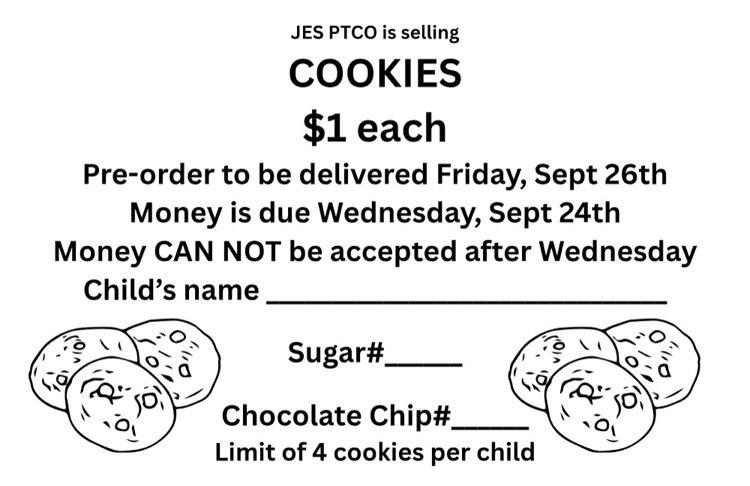 A picture of an order form to purchase cookies  
