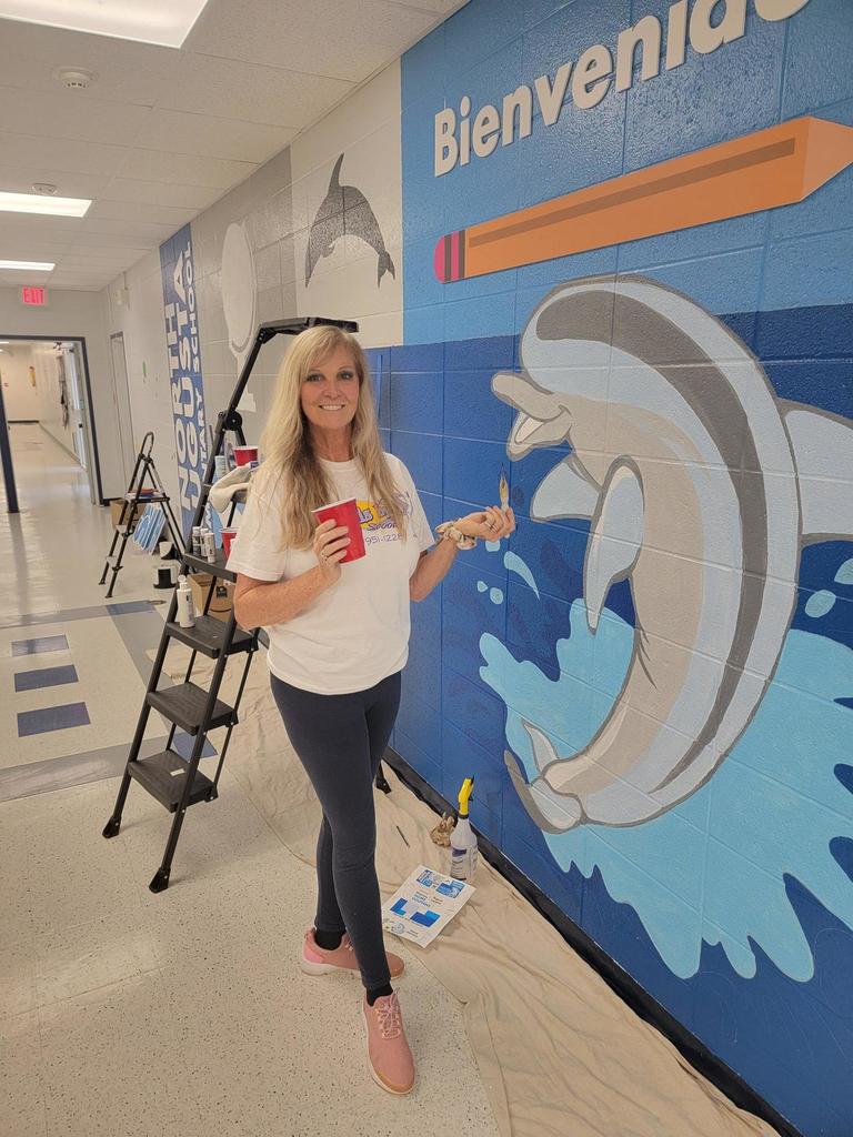 New Mural North Augusta Elementary Welcome Home of the Dolphins Artist