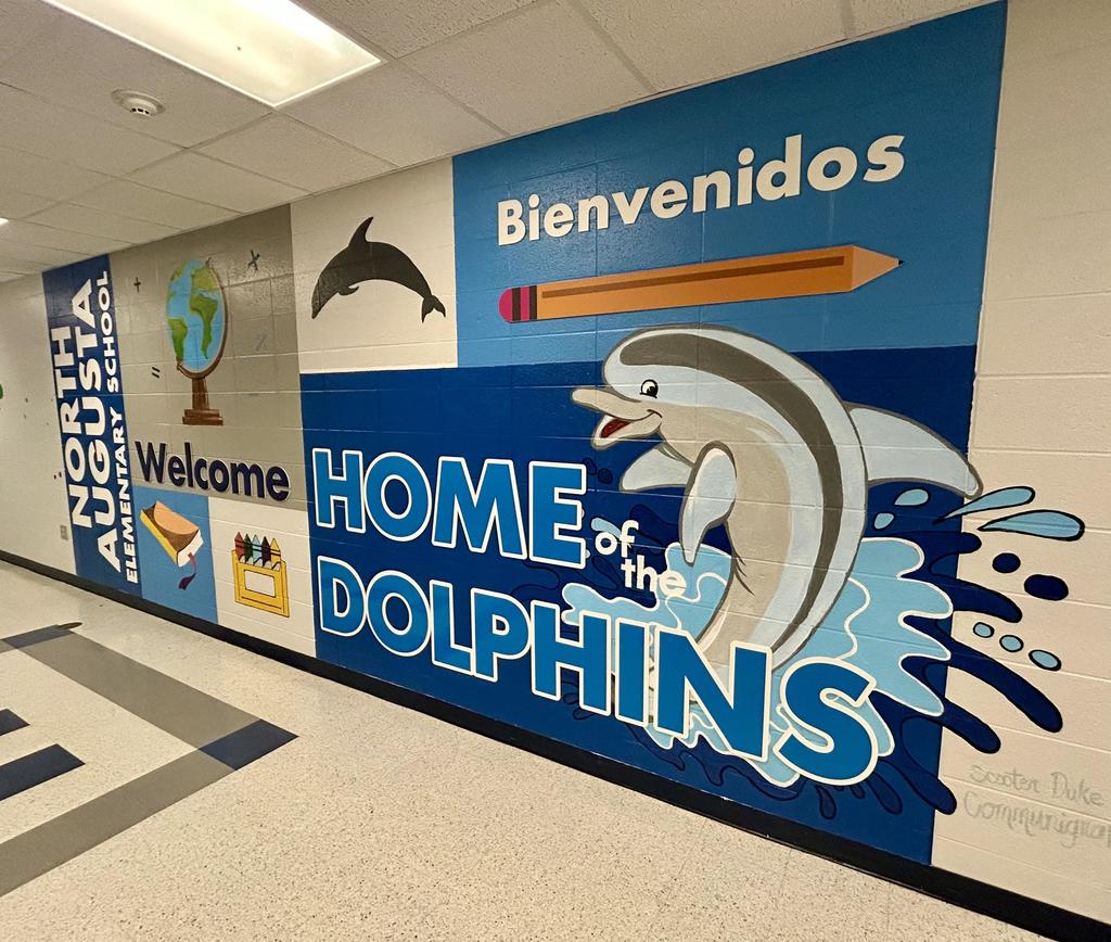 New Mural North Augusta Elementary Welcome Home of the Dolphins