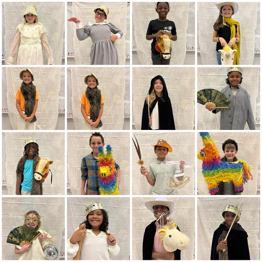 Fourth Grade students all dressed up and having fun!