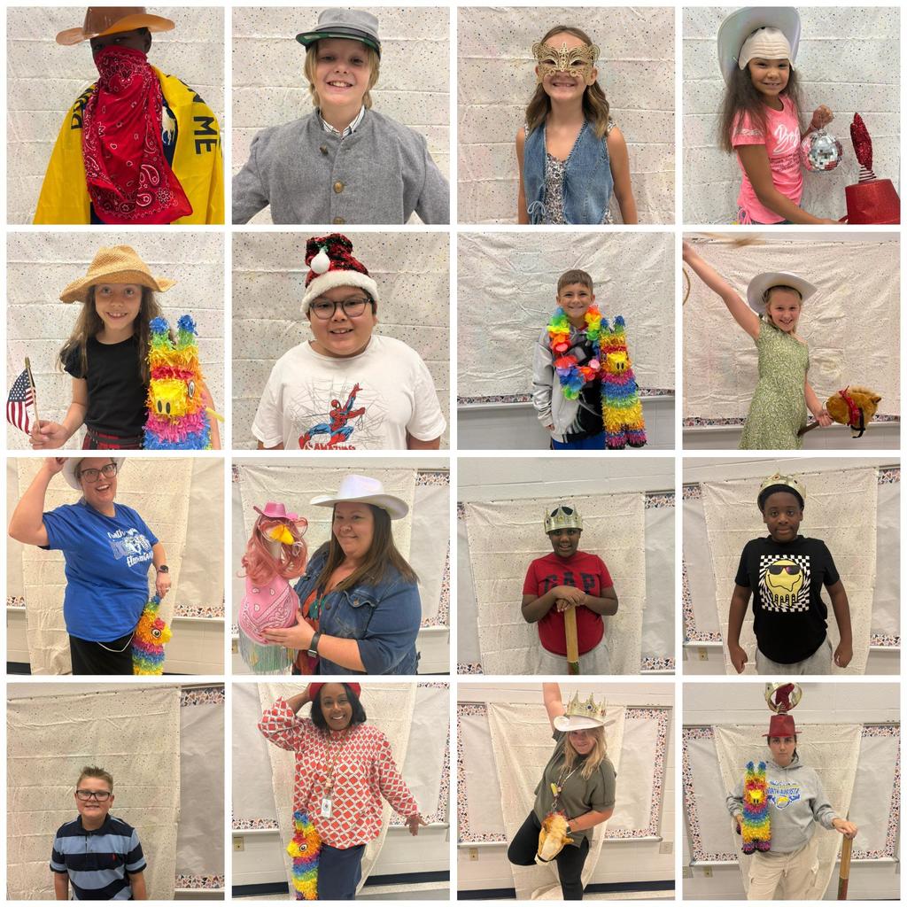 Fourth Grade students all dressed up and having fun!