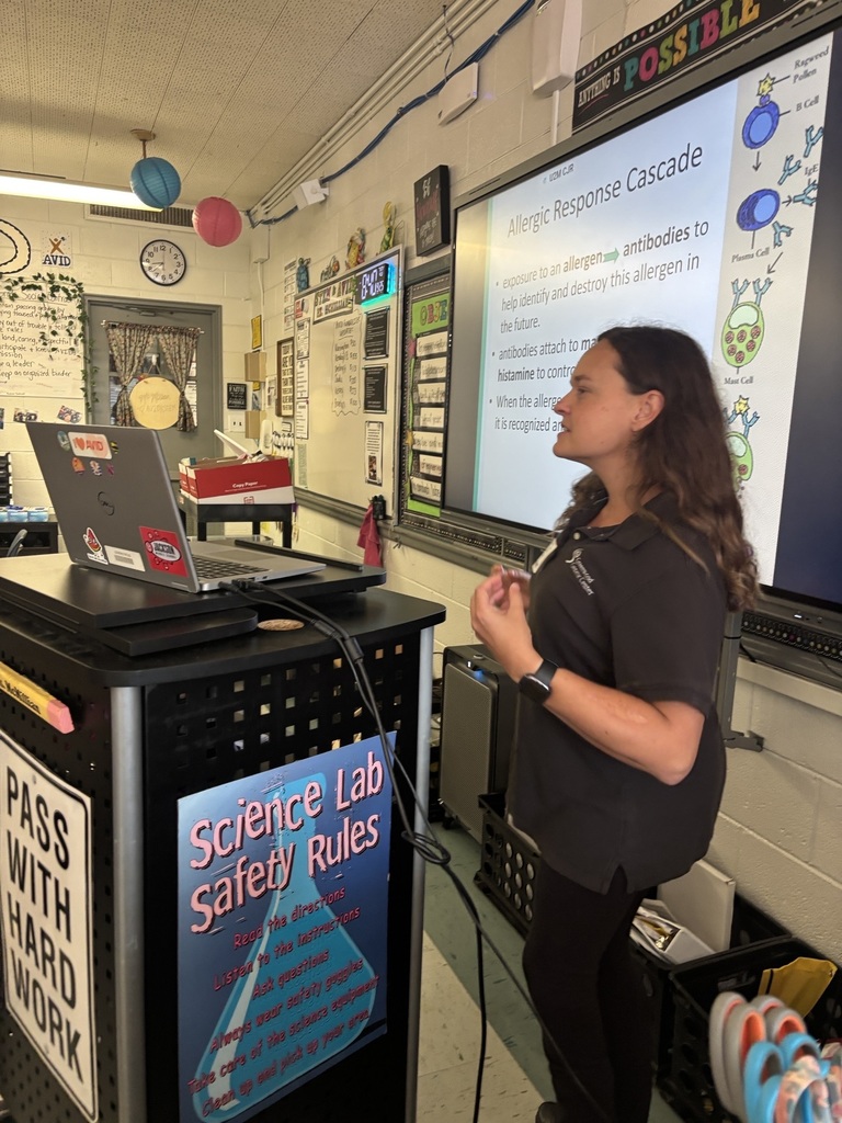 Guest speaker from Greenwood Genetics Center presenting to a STEM class. 