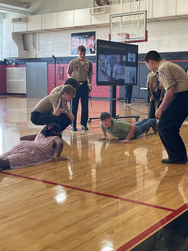 Two students in a push-up contest.