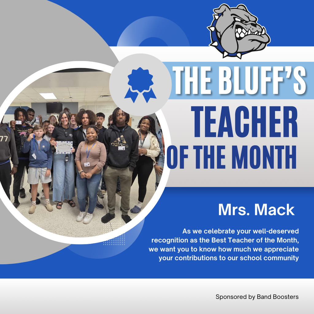 September Teacher of the Month, Mrs. Mack, with her students