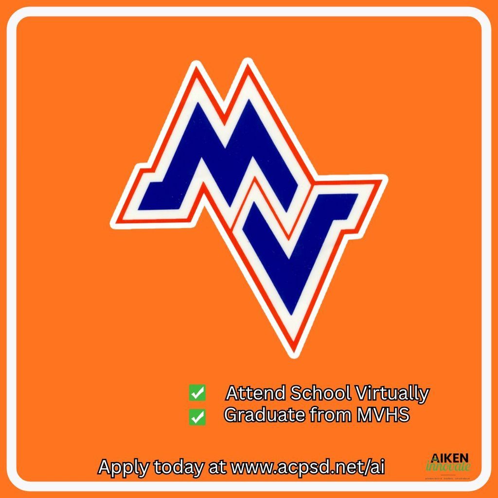 MVHS logo indicating all students can participate in school virtually and graduate from their home schools.