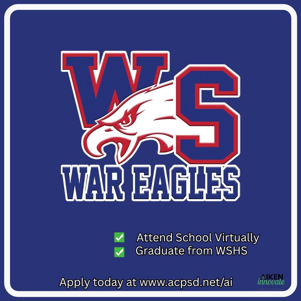 WSHS logo indicating all students can participate in school virtually and graduate from their home schools.
