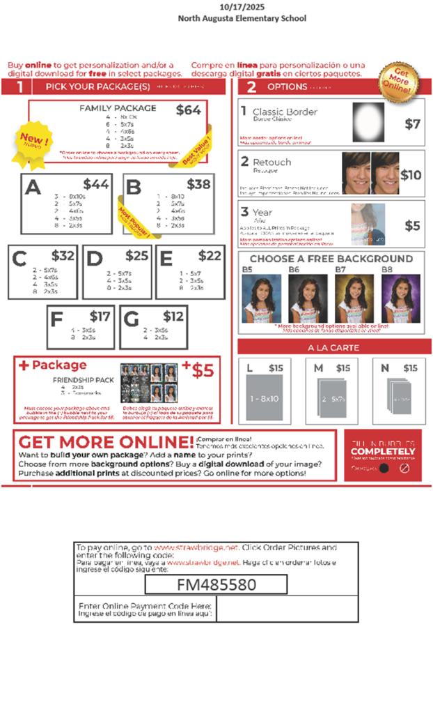 Picture Day Friday October 17, 2025