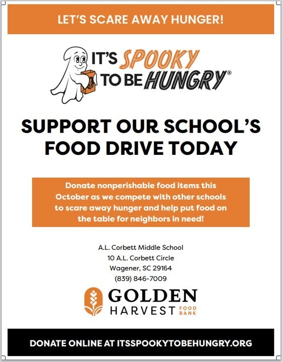 Flyer for 2025 Golden Harvest Food Drive