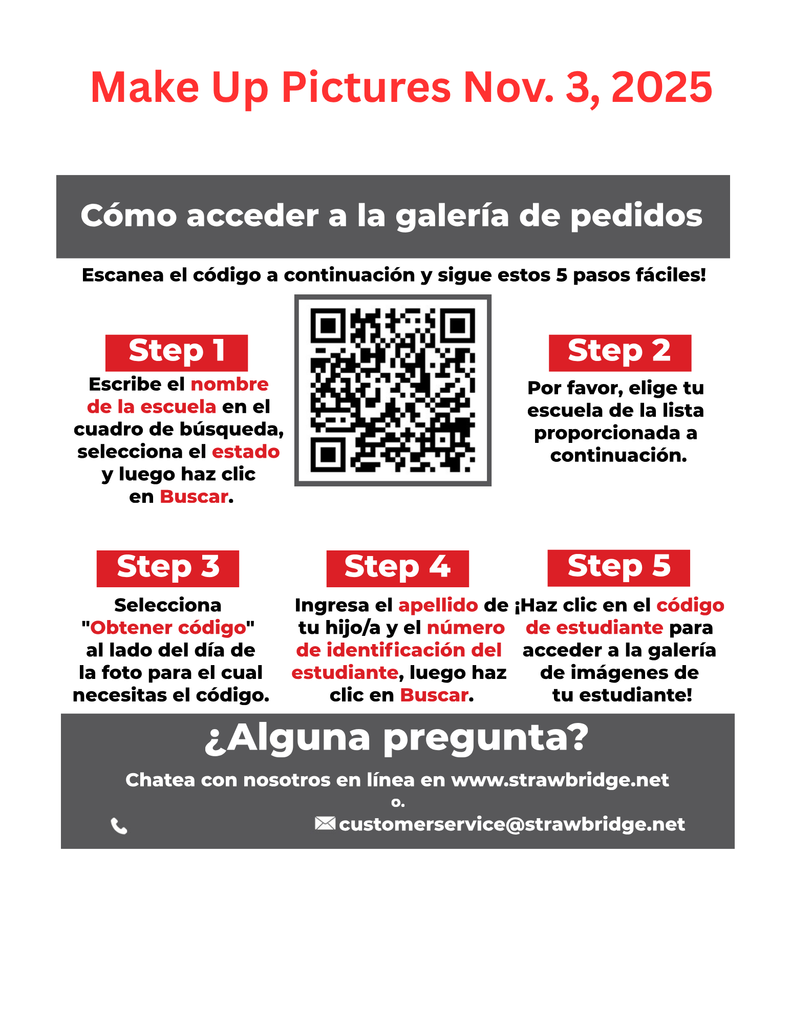 flyer to order portraits in Spanish