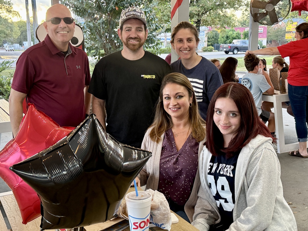 Principal Wright and families at PTO Sonic fundraiser.