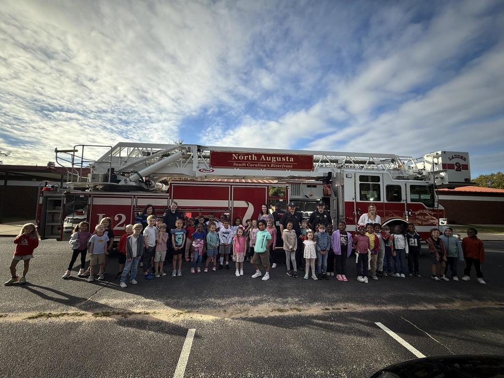First Grade Students Learning about firetrucks