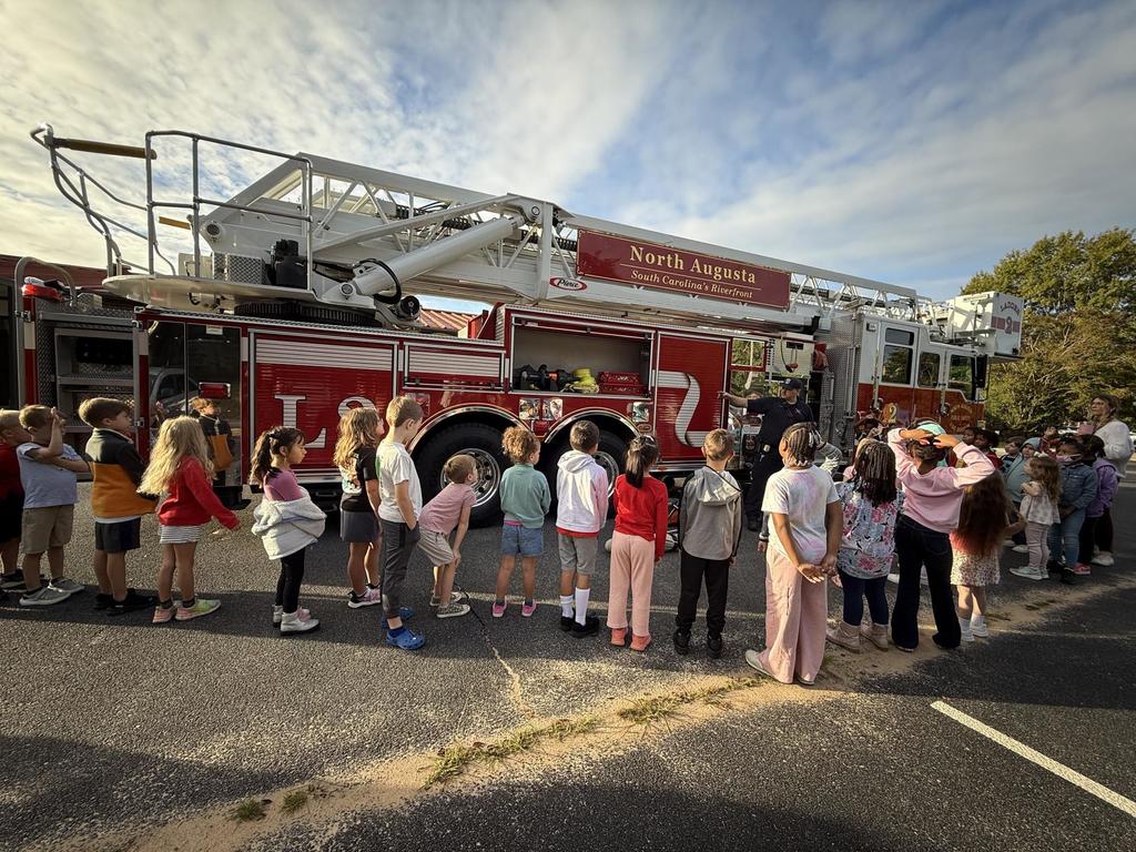 First Grade Students Learning about firetrucks
