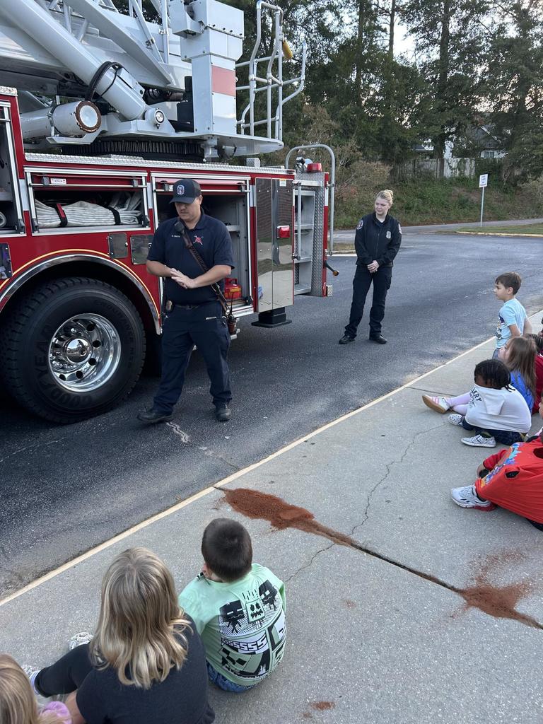 First Grade Students Learning about firetrucks