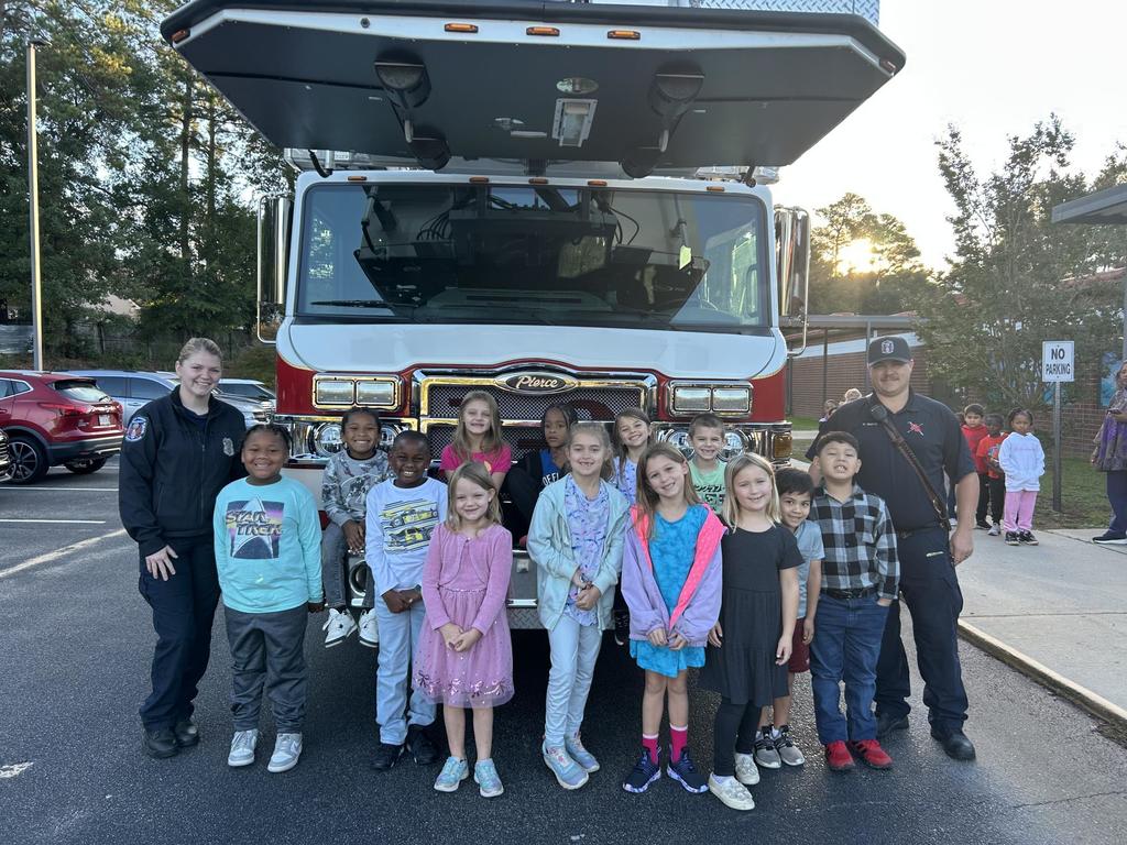 First Grade Students Learning about firetrucks