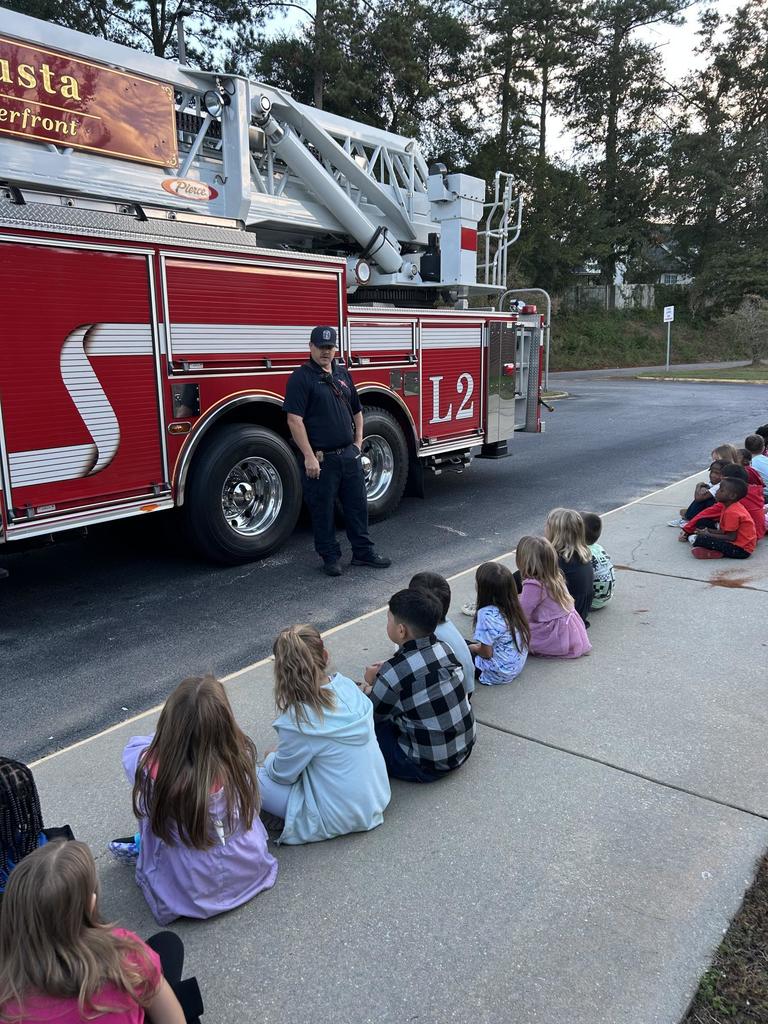 First Grade Students Learning about firetrucks