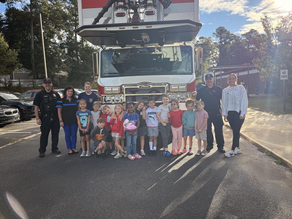 First Grade Students Learning about firetrucks