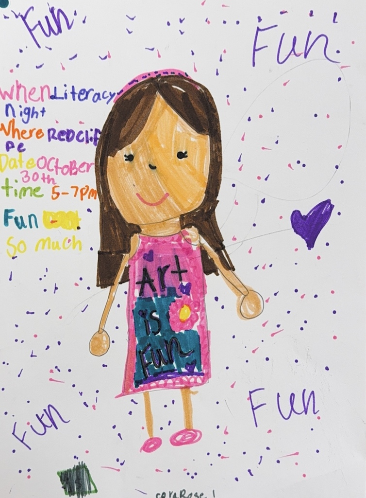 Student flyer for Art Craft Fair: Art Craft Fair Literacy Night at Redcliffe October 30th 5-7pm.