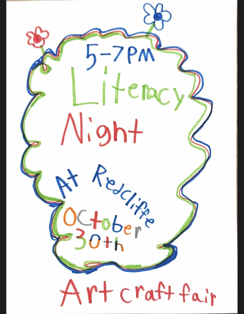 Student flyer for Art Craft Fair: Art Craft Fair Literacy Night at Redcliffe October 30th 5-7pm.