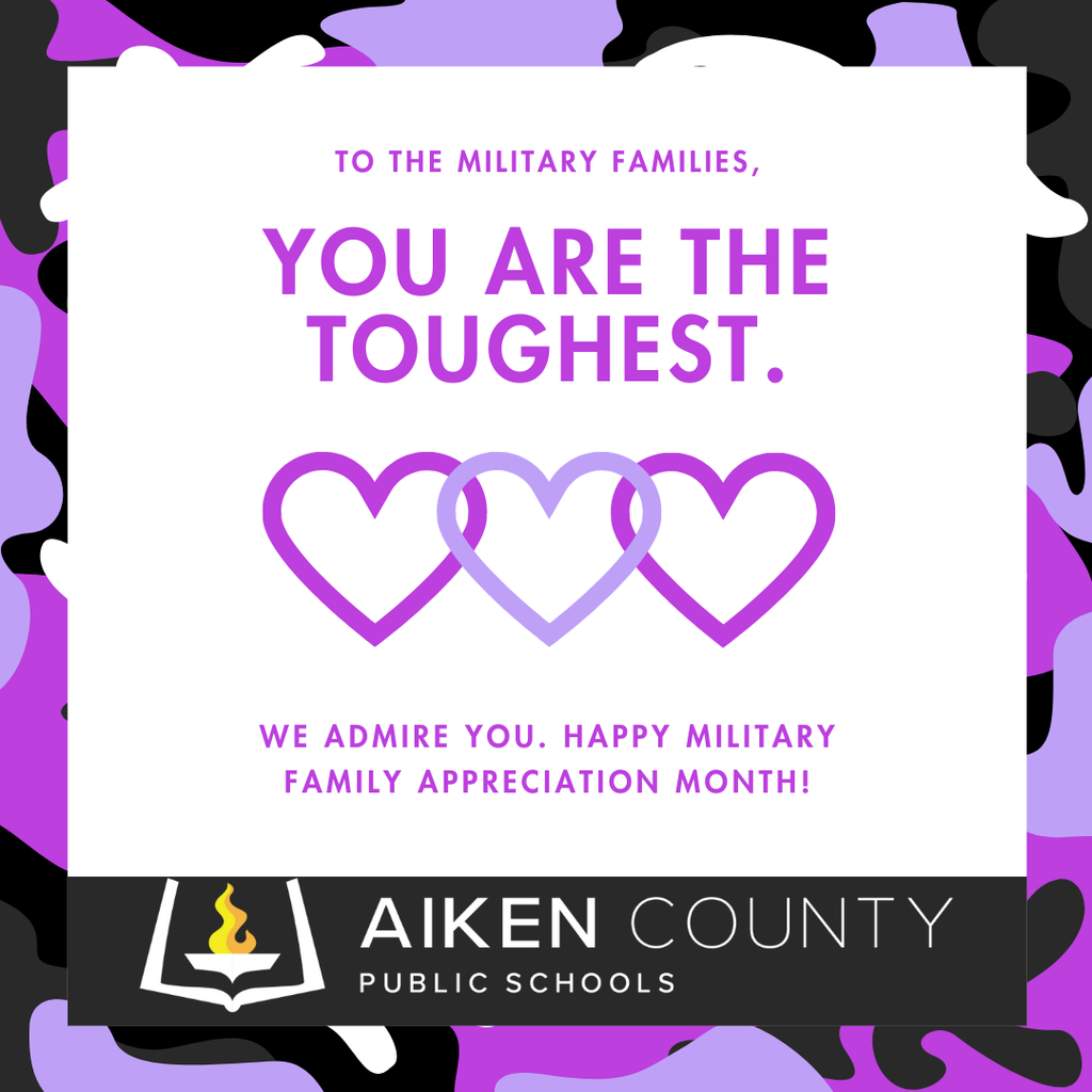To the military families. You are the toughest. We admire you. Happy military family appreciation month!