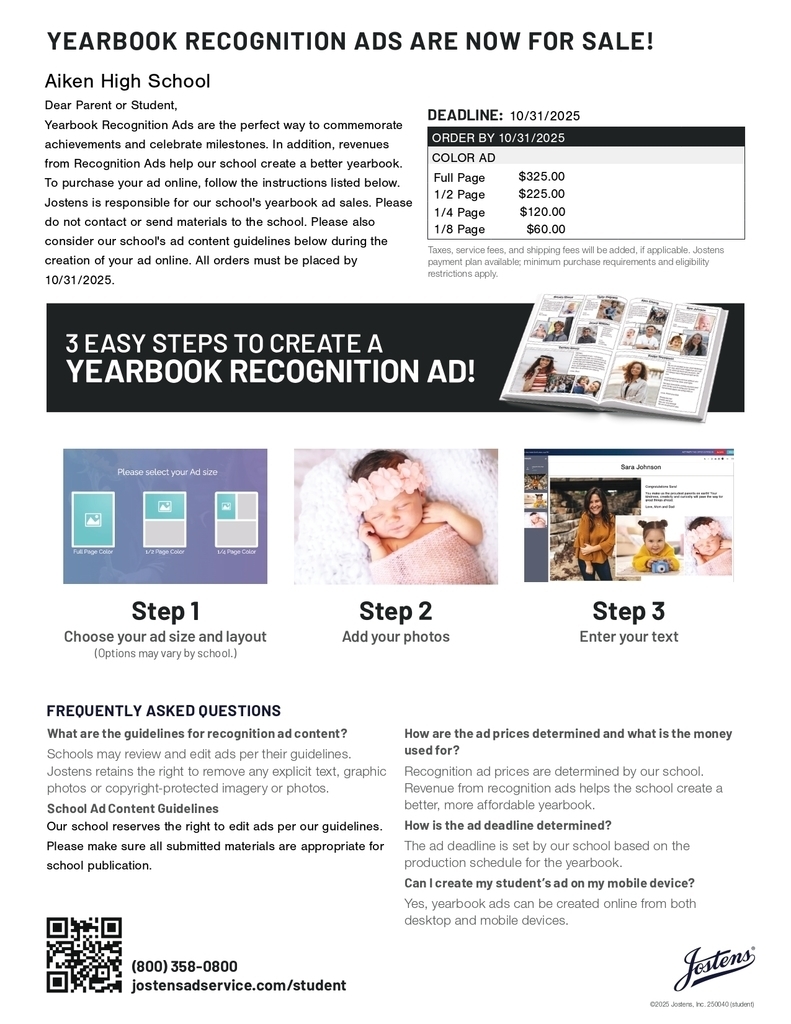 Flyer describing how to order your baby ads