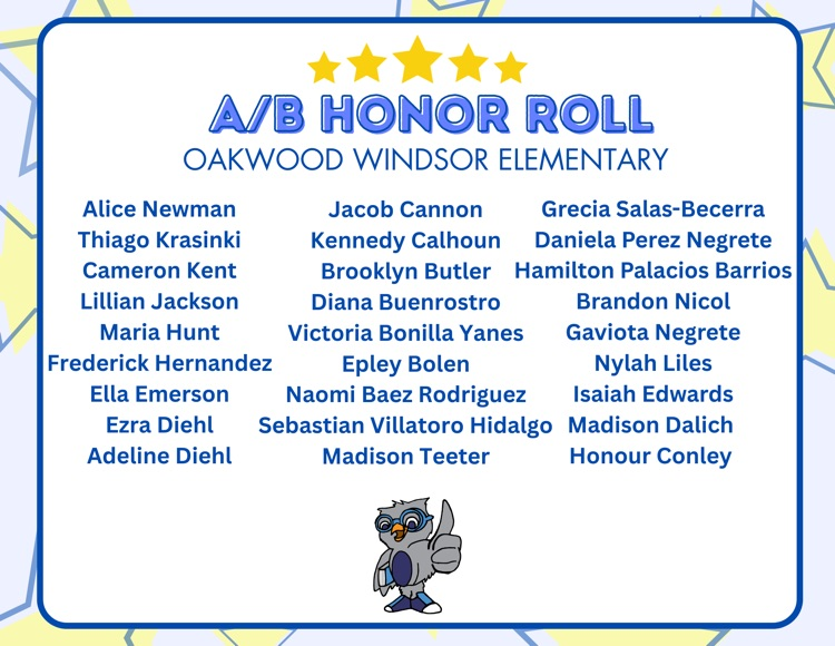 a/b honor roll list