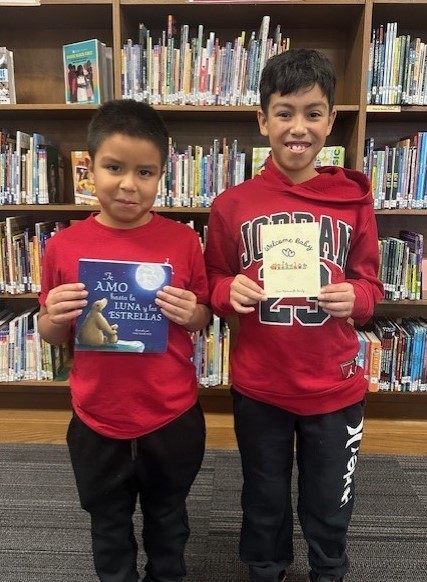 Welcome Baby brothers with book and card