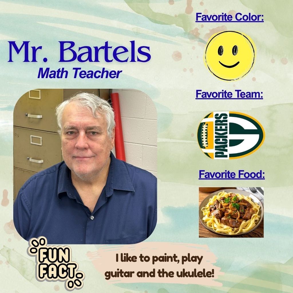 Mr. Bartels is a new face to PK this year, but not new to teaching. We are so happy to have him here and for our students to have the benefit of learning from him!