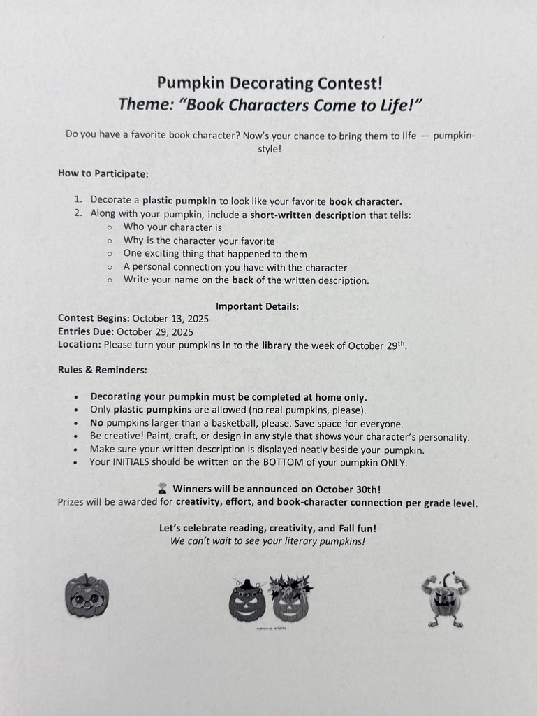 A flyer gives information about a Pumpkin Decorating Contest.
