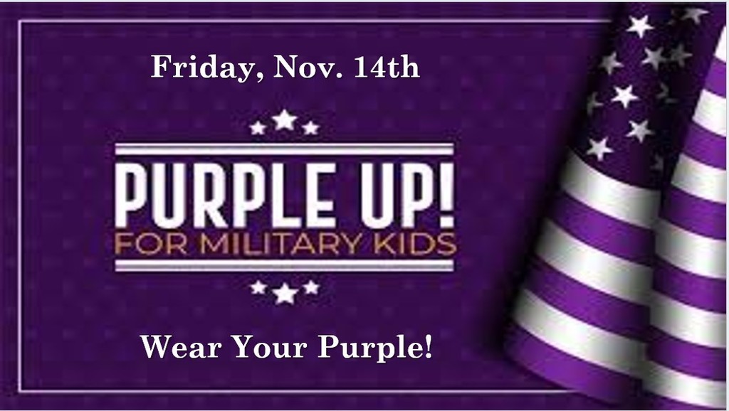Flyer for Purple Up Day - November 14th