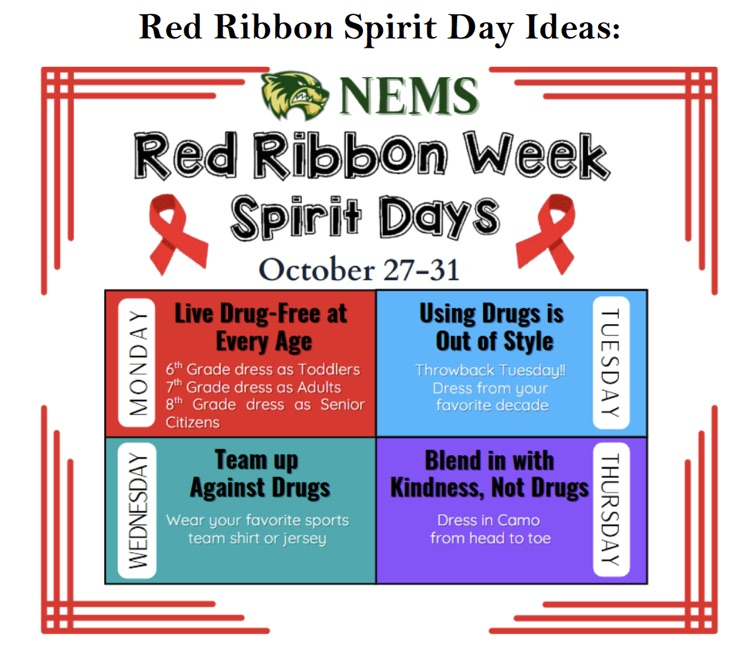 Flyer with text about red ribbon week 