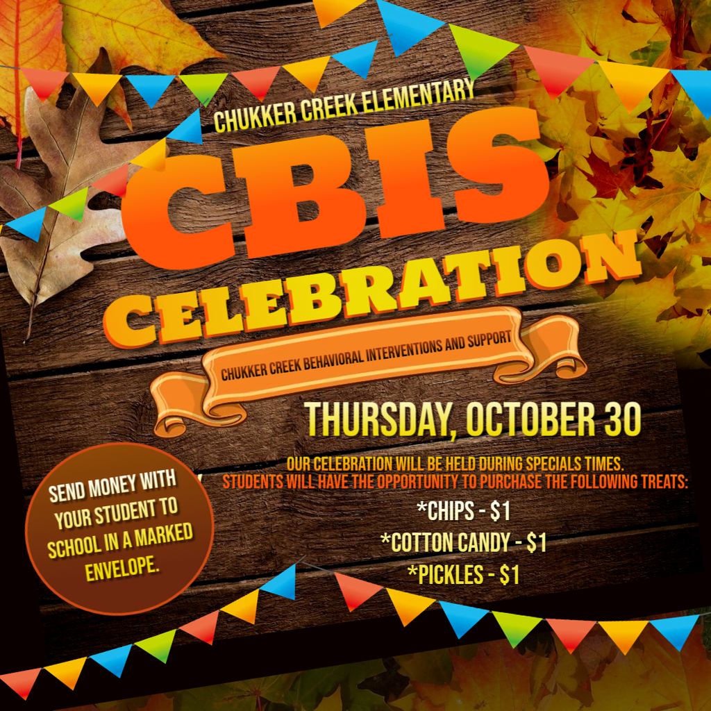 October CBIS Celebration with flags, leaves, and signs