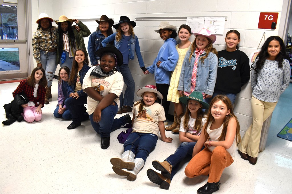 Students dressed in western outfits.