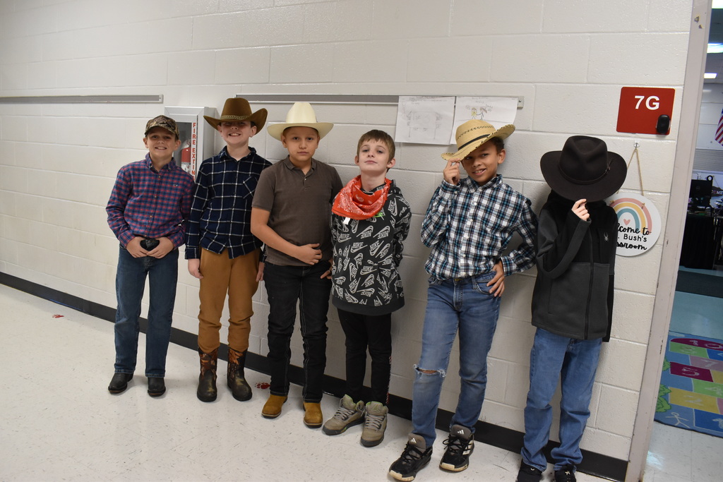 Students dressed in western outfits.