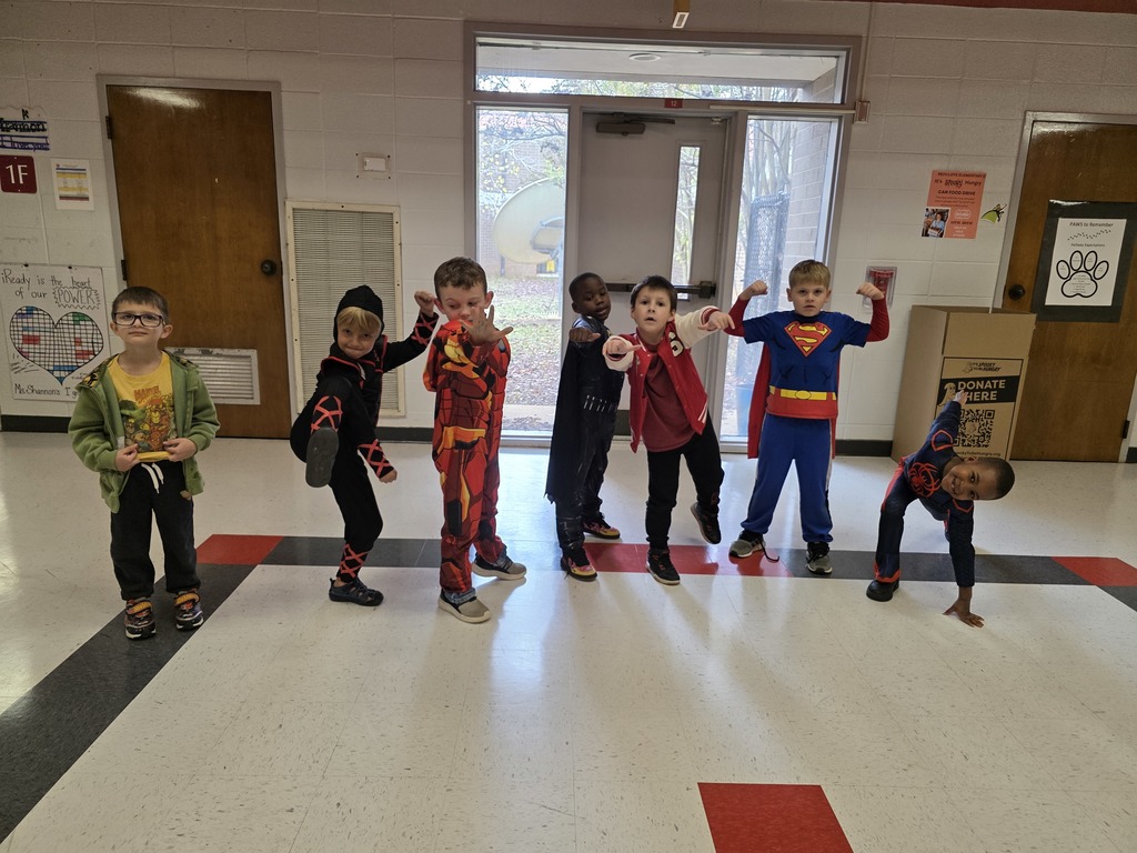 Students dressed as superheroes.