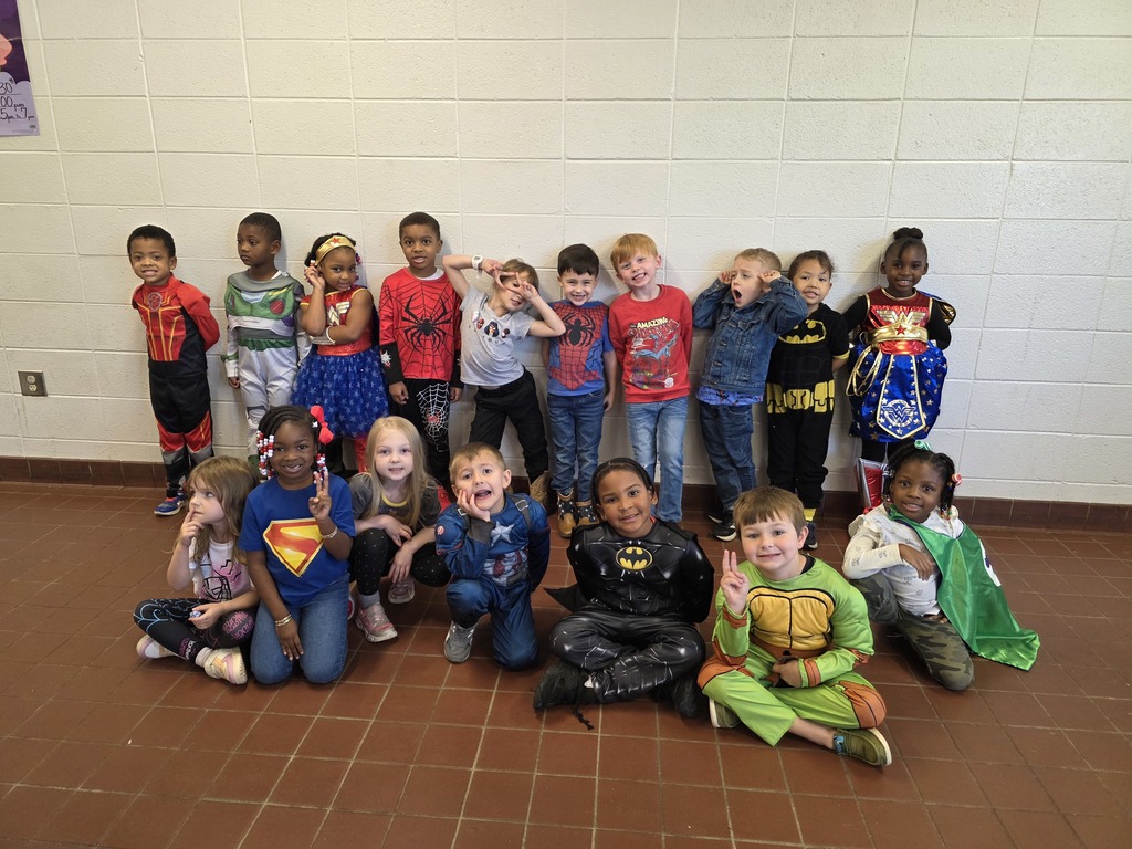 Students dressed as superheroes.
