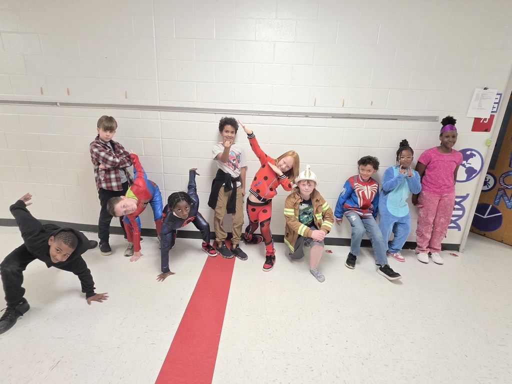 Students dressed as superheroes.