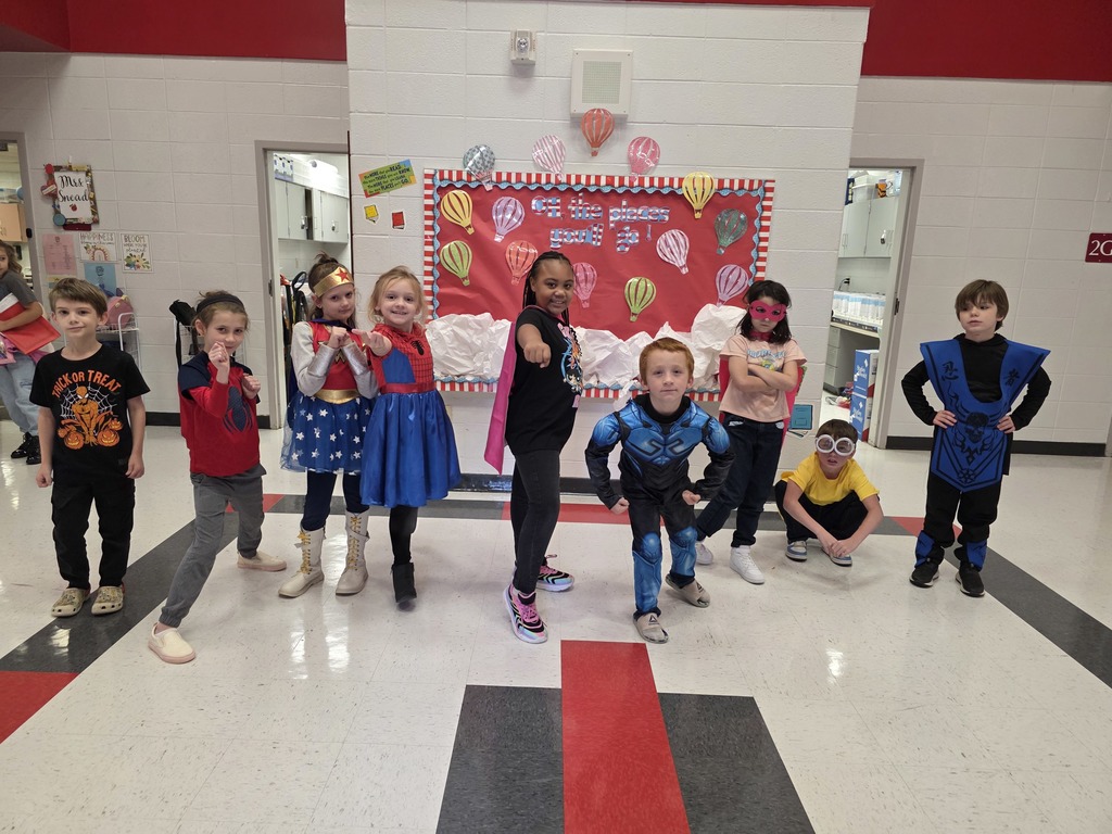 Students dressed as superheroes.