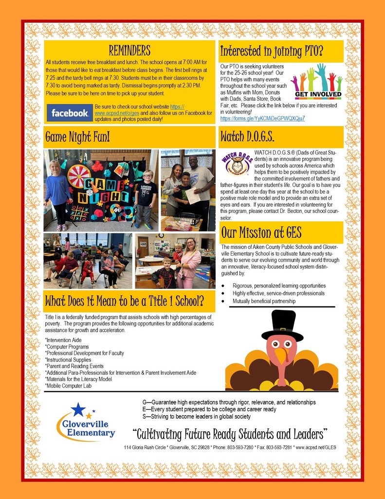 November Newsletter - Back