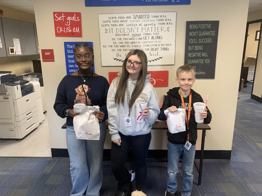 Congrats to Londyn Walker, Kynleigh Woodward, and Braden Menter on being our most recent winners! They were caught doing something good at PK-keep up the good work!