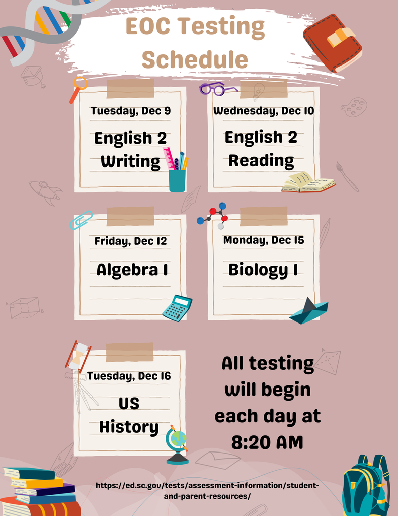 EOC Testing Schedule