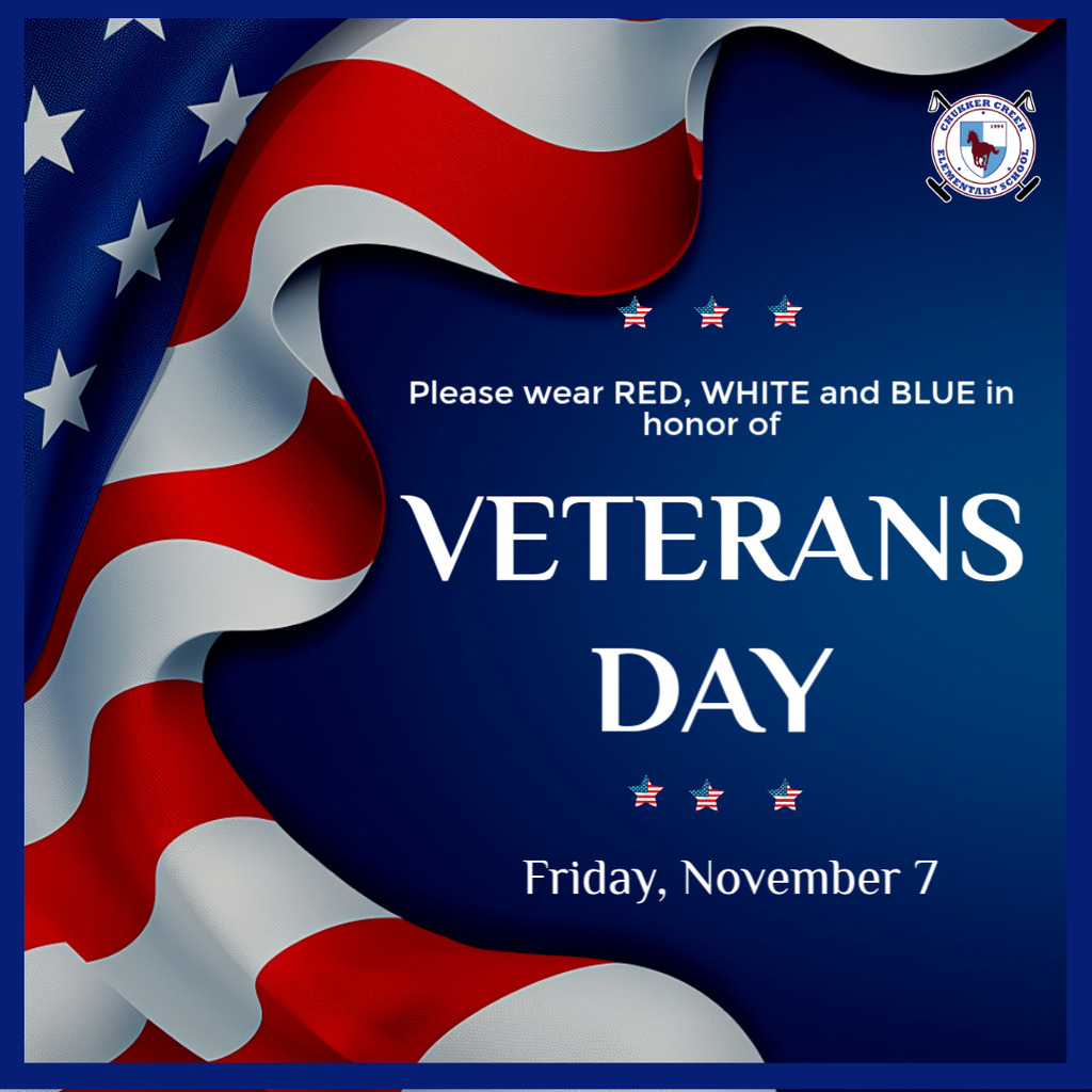 Flyer with flag to wear red, white, and blue on Friday, 11/7