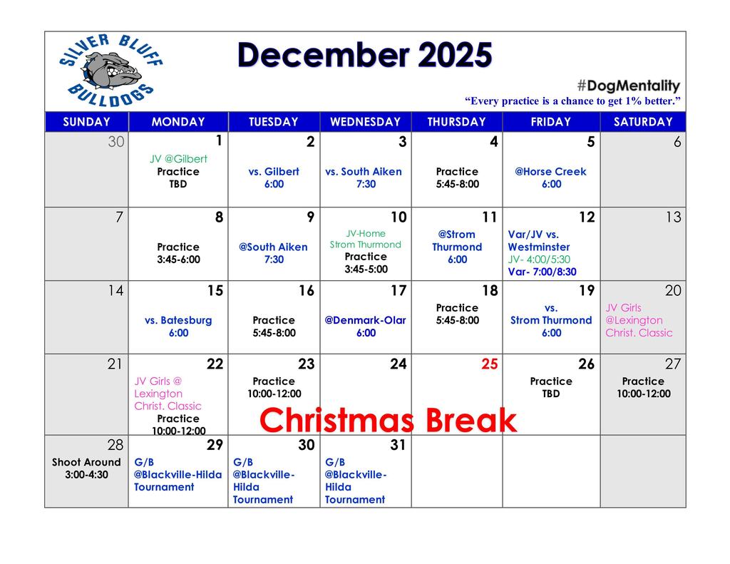 December Girls Basketball