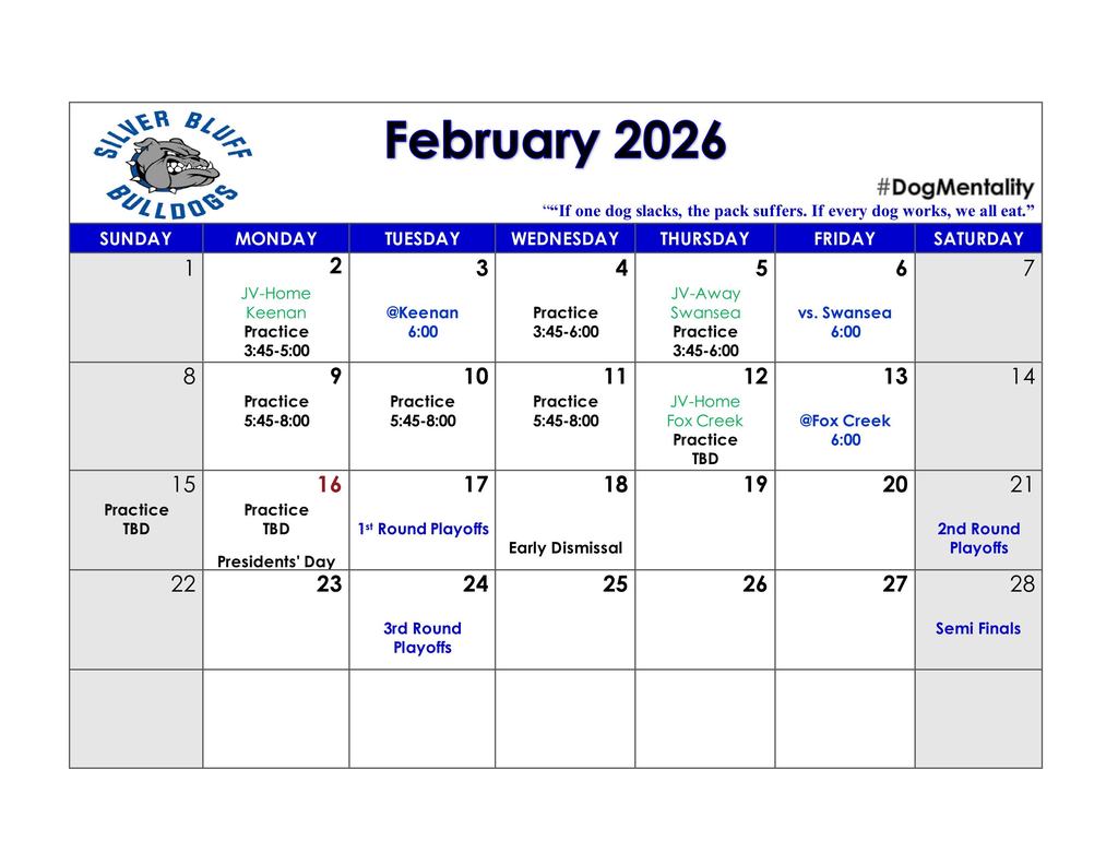 February Girls Basketball