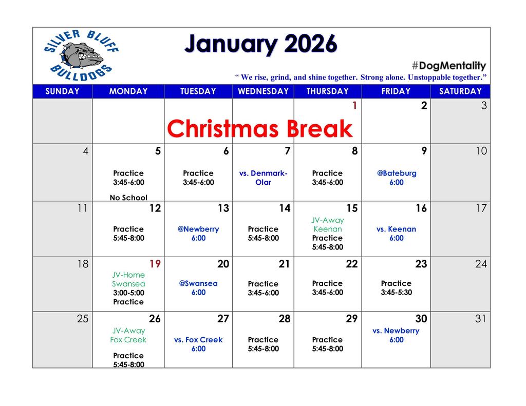 January Girls Basketball