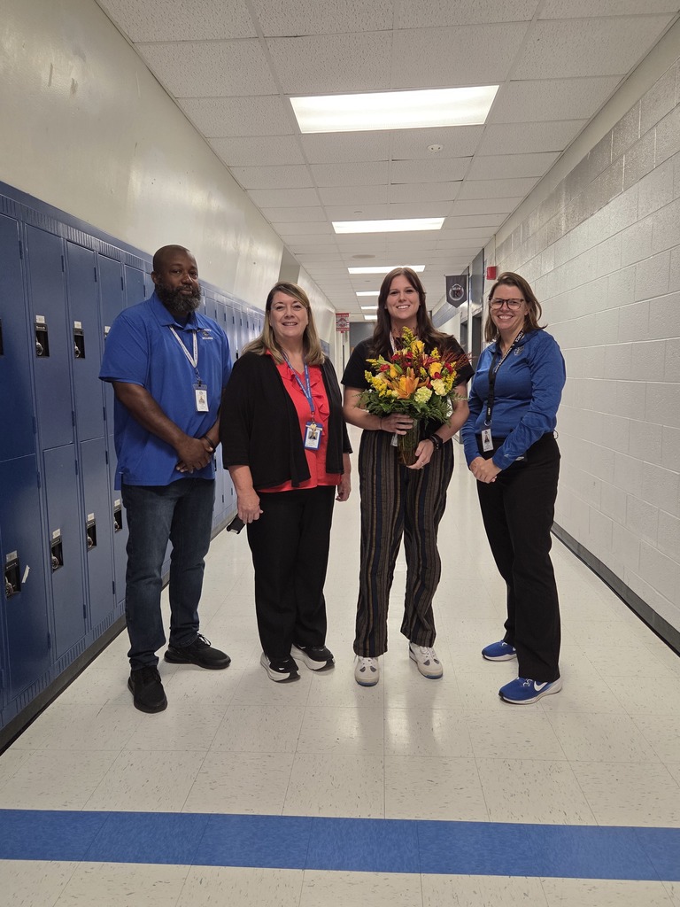 25-26 Teacher of the Year, Ms. Spires with Admin Team