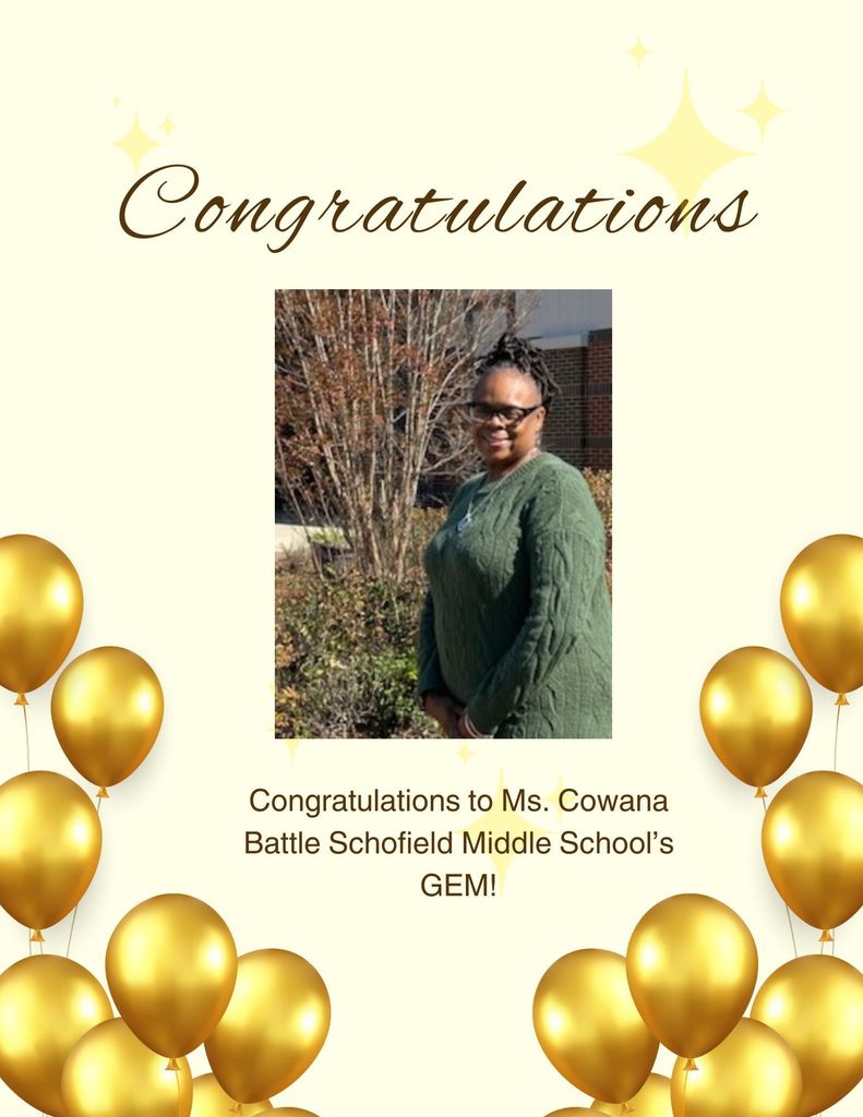 Flyer with a picture of balloons and a lady