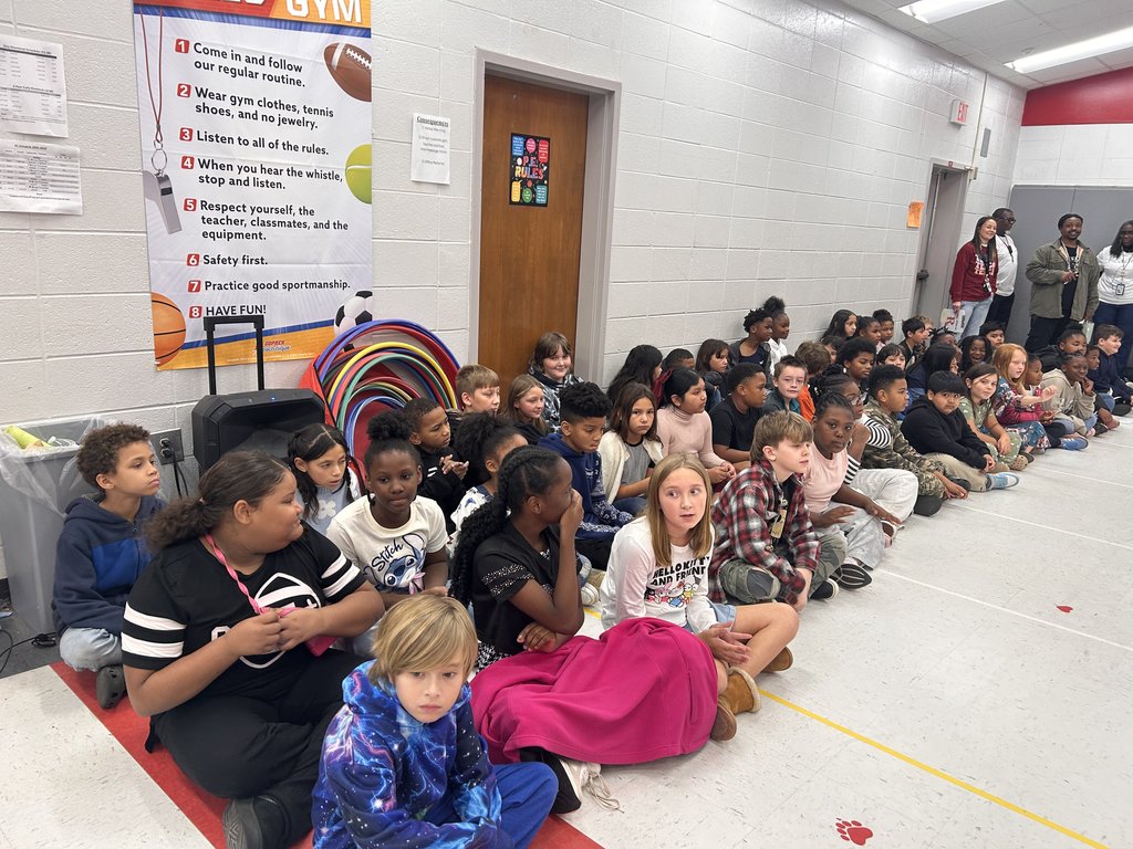 Students in pep rally audience.