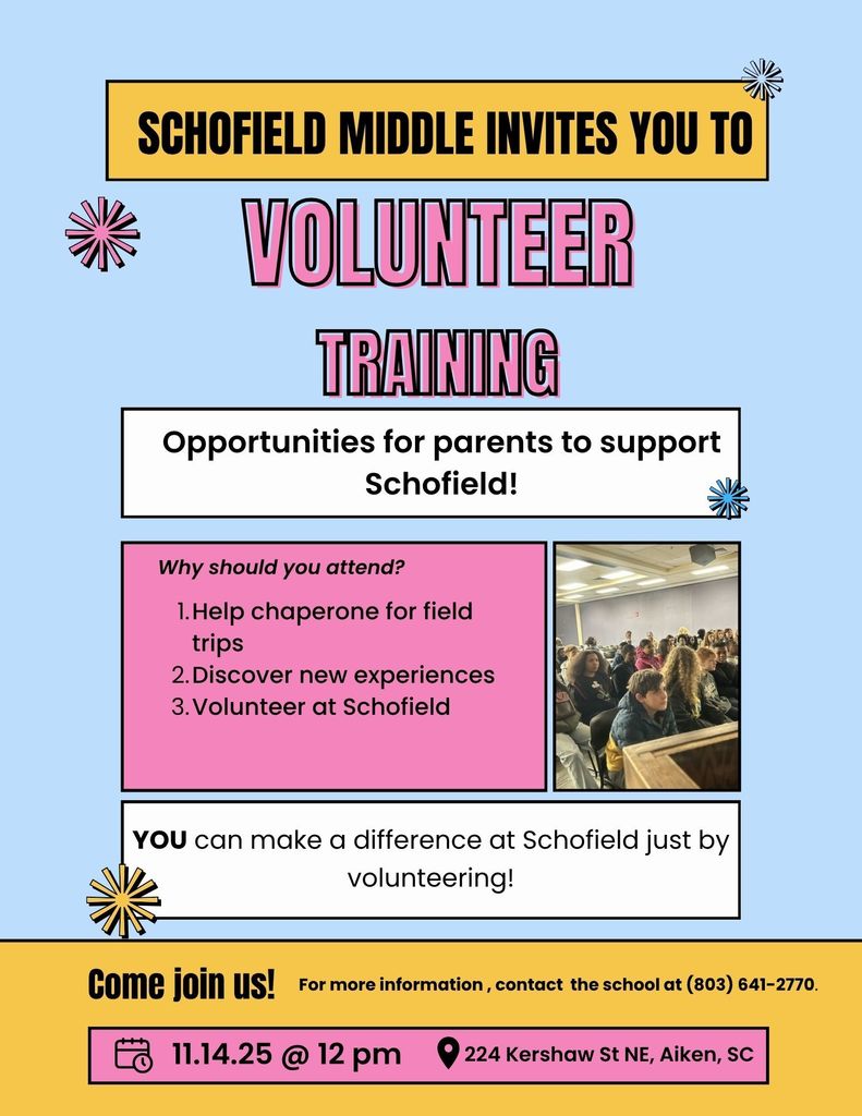 Light blue flyer with a picture of students